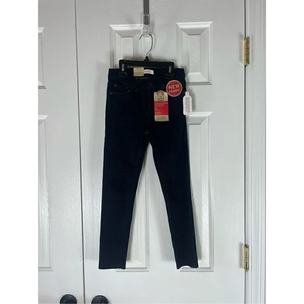 NWT 710 Levi’s Girls Super Skinny Navy Jeans Size 6x